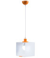 Φωτιστικό μονόφωτο παιδικό plexiglass/μέταλλο λευκό/πορτοκαλί Ε27 Φ20